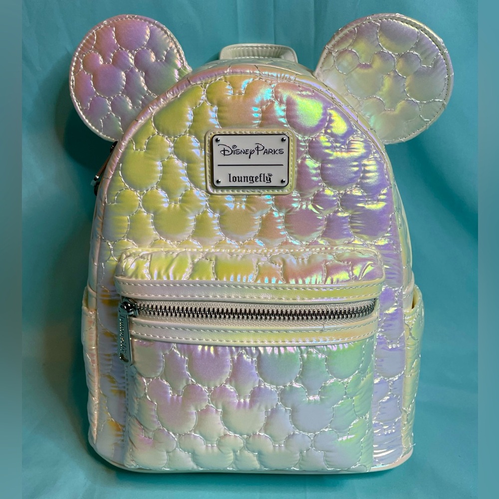Loungefly x Disney Parks GORGEOUS Opalescent Pearlized Quilted Backpack